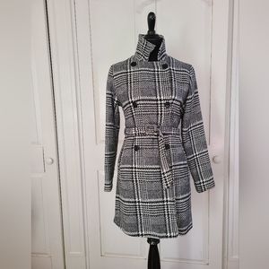 ASOS belted checkered plaid coat